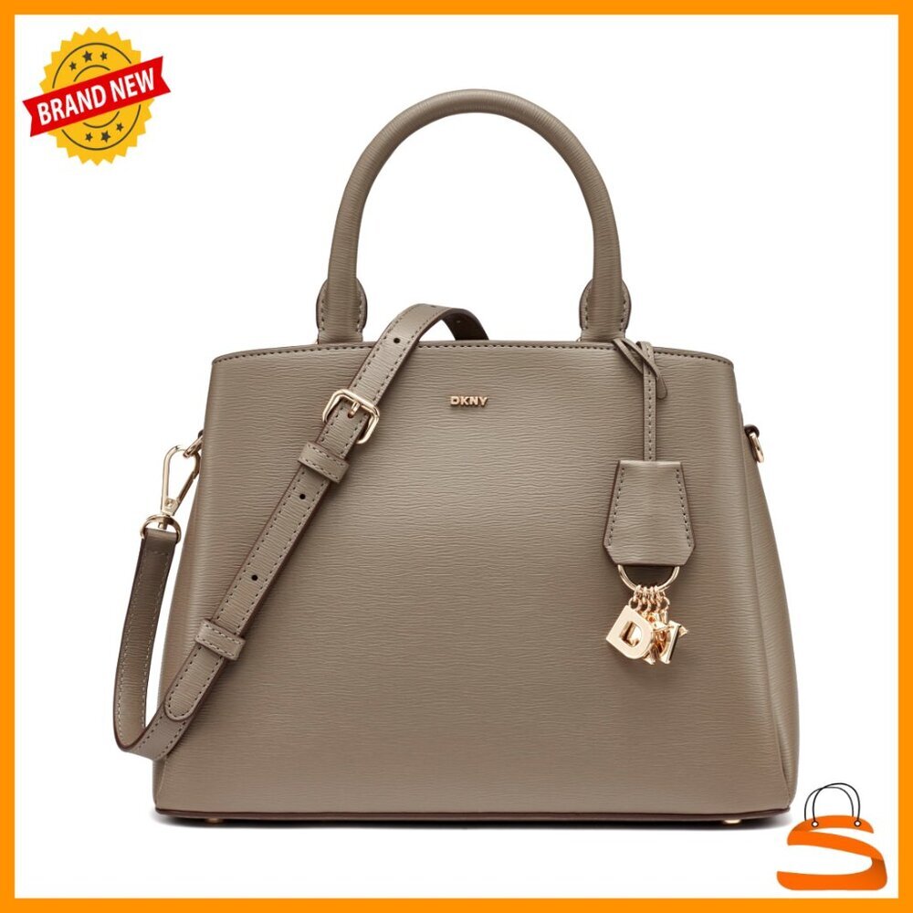 Textured Leather Satchel with Adjustable Strap, Triple Compartment